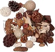 JISADER 300g/bag Rustic Lotus Seedpods Rattan Ball Decorative Vase Fillers Home Wreath