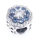 NEW Authentic PANDORA 925 Blue Crystals Sparkle Flower Charm Pendant 797851NMB