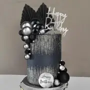 25 PCS Birthday Cake Topper Set, Acrylic Happy Toppers Numbers 0-9 Crown Ball