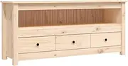 vidaXL Solid Wood Pine TV Cabinet Entertainment Unit Stand TV Console Stereo Cabinet Wooden Sideboard Living Room Storage Media Furniture