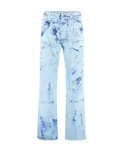 Heron Preston Paint Effect Straight Leg Jeans 30 Blue