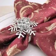 4 Pcs Xmas Rhinestone Napkin Rings Napkin Holder Rings Winter Napkin Rings
