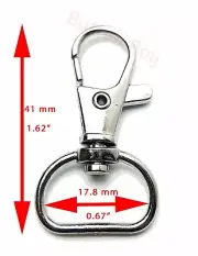 Metal Lanyard Hook Swivel Snap Lobster Clasp Clips .67" x 1.62"