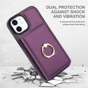 IPhone 12/Iphone 12 Pro Case With Card Holder,Military Grade Drop Protection,Durable Shockproof Cover-Purple