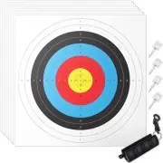Arch30/50 Pack Archery Target Paper - Standard 40X40Cm 10-Ring, 18-Meter