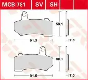 Harley Davidson FLHT 1584 2008 TRW SH Series Sindered Rear Brake Pads MCB781SH