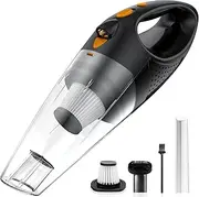 Powools Handheld Vacuum Cordless with 2 Filters, Car Vacuum Cleaner High Power with Fast Cahrge Tech, Portable Rechargeable Mini Vacuum with Large-Capacity Battery, Glossy