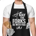 Fashionable Patterns Grilling And Baking Kitchen Work Apron Easy Clean Apron