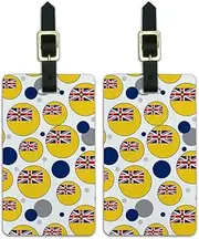 [GRAPHICS & MORE] Graphics and More Country National Flag J-n - Niue National Country Flag, White (White) - Luggage.Tags.09653