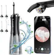 Portable Water Flosser with 10 MP Camera, Visual Oral Irrigator, 350 ML Tank