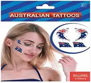 Boutique Retailer Australian Flag Face Temporary Tattoos (4 Pieces Set)