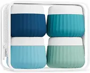 Mrsdry Travel Containers for Toiletries 4 Pack, TSA Approved Travel Size Toiletries, Travel Size Containers, With Clear Bag Leak Proof Silicone Jars, Travel Essentials Creams Jars Carrying Small Items