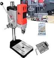 Benchtop Drill Presses Stand with Vise, Drill Press Stand for Hand Drill, Six-Speed Electronic Speed-Adjustable Liftable Handwheel Rocker with Thickened Base Can Be Used for Electric Drilling