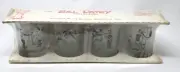 1970's Bill Davey RARE SEALED Cartoon Rock Glasses (Set of 4) FISHING 13.5 oz