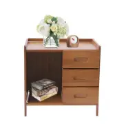 RustyVioum Bedroom Bedside Table, Nightstand End Side Organizer with 3 Drawer...