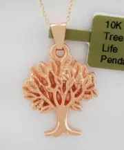 TREE OF LIFE PENDANT 10K ROSE GOLD - NEW WITH TAG - Free Chain
