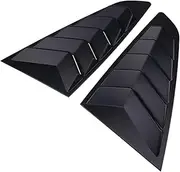 Imitation Carbon Fiber 1/4 Quarter Side Window Scoop Louvers Cover Vent Compatible For Ford Mustang Fastback 2015-present(Matte Black)