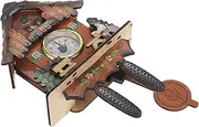ULDIGI Retro Wooden Cuckoo Clock Silent Quartz Movement Home Decor for Living Room Office