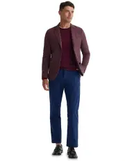 [Oxford] Blake Twill Wool Blazer in Merlot