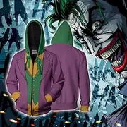 Joker Joker Outerwear Zip-Up Hoodie Anime 3D Front Pocket Graphic Kangaroo Pocket For Couple's Men's Women's Adults' Halloween Carnival Masquerade 3D Print Cas