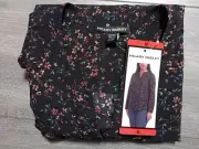 Hilary Radley Shirt Adult Medium Black Floral V-Neck Blouse Womens