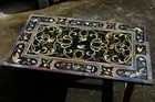 3'x2' Black Marble Side Corner Centre Dining Coffee Table Top Mosaic inlay ik3