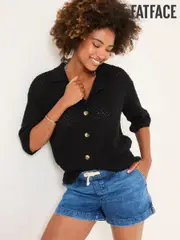 FatFace Black 100% Cotton Beachwear Knitted Shirt (AD9820) | $114