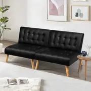 ALFORDSON 2x Sofa Bed Lounge Single Chair Black