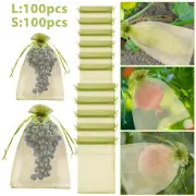 100Pcs Fruit Protection Bags Fine Mesh Organza Garden Netting Bags NGM