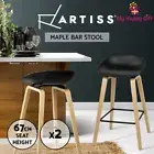 2x Artiss Wooden Bar Stools Kitchen Bar Stool Chairs Barstool Black 67cm High
