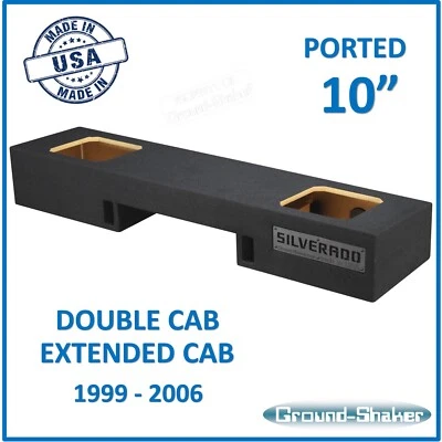 Chevy Silverado Double Cab 10" Ported Sub Box Sub Enclosure For Kicker Solobaric