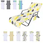 Sun Lounger Cover Beach Sunbed Towels w/Pockets Chaise Lounge Towel Cover AU