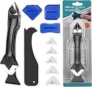 Caulking Tools set, Sealant Finishing Tool Grout Scraper,3 in 1 Silicone Caulking Finishing Tool Kit for Kitchen Bathroom Window, Sink Joint(11 pcs)