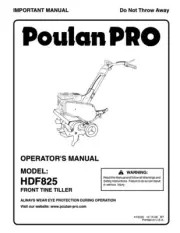 Owner’s Manual PoulanPro Front-Tine Tiller/Rototiller - Model HDF825