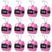 12pcs Click Counters 4 Digit Mechanical Handheld Hand Tally Lap Counter Pink