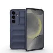 For Samsung Galaxy S25 Case, Wavy Shielding Cover, Dark Blue