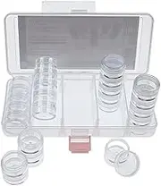 Craft County Clear Organizer Box with 5 Sets of Five Stackable Jars with Lid – 31 Pieces – Great for Diamond Art, Beads, Findings, Saving Space, and More!