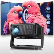 [360°Adjustable Stand] Mini Projector with WiFi and Bluetooth: Electric Focus &