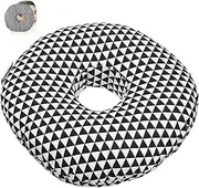 WESIEVYA Ergonomic Side Sleeping Pillow Donut Ear Pillow for Ear Piercing Soft Cotton Zipper for Easy Cleaning for Office