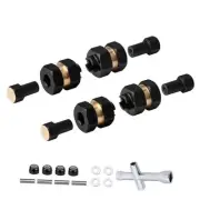 4pcs Brass Extended 7mm Hex Wheel Hubs Extension Adaptor Combiner Coupler for