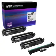 4PK Replacement for HP 30X CF230X Black Toner & 32A CF232A Drum for M203dw