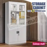 Steel Filing Cabinet Locker Office File Storage Lockable Cupboard Garage Shelves
