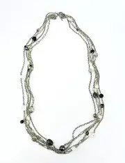 DAVID YURMAN ST.SILVER 4 ROW BRIOLA PEARLS HEMATITE 42" CABLE NECKLACE NEW BOX 9