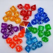 7Pcs/set D4 D6 D8 D10 D12 D20 Polyhedral Dice 7-Die Game Dice DND Dice TRPG DND