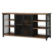 Bar Cabinet Buffet Sideboard Walnut