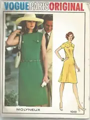 Vogue Designer Sewing Pattern 1049, Vintage Molyneux Dress, Size 10 Uncut