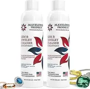 [Mayflower Products] Mayflower Jewelry Cleaner for Ultrasonic Machine Made in USA Non Toxic Tarnish Remover Solution Concentrate 2-pack for Cleaning Gems Diamond Rings Silver Gold and Platinum. Cleans Eyeglasses (16 oz)