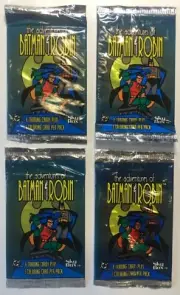 (4)x The Adventures of Batman & Robin 1995 Skybox Unopened Trading Card Packs