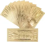 10pcs 100 Dollar Bills, $100 24K Leaf Bills for Notes Album Money Home Decoration Bring Abundance & Prosperity