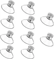 10 Packs Suction Cup Glass Suction Pads Clear Rubber Suction Cups 40mm Clear PVC Transparent Screw Hooks Sucker Without Hooks Extra Strong Adhesive Suction Holder (10)